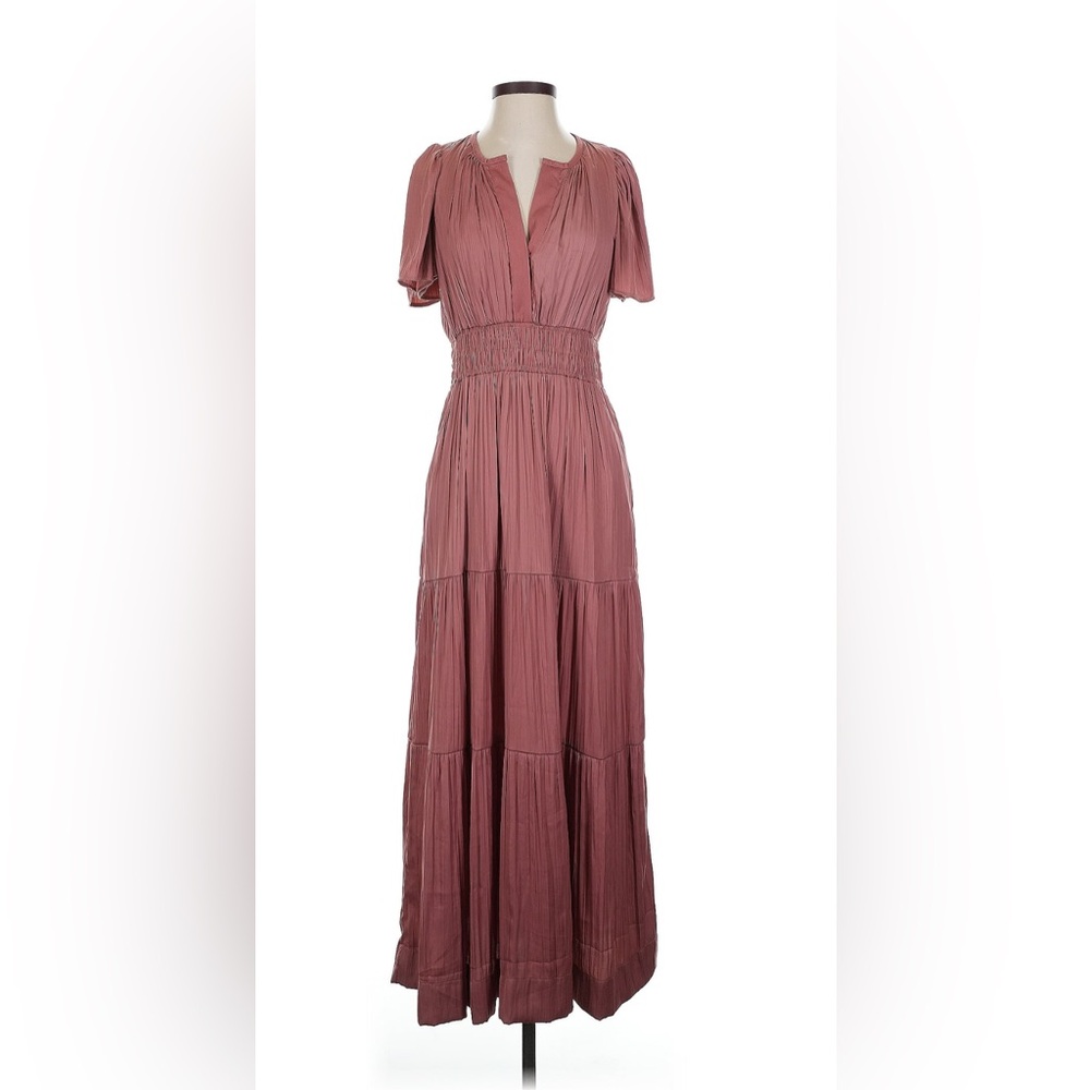 Anthropologie The Somerset Maxi Dress Satin Edition in Pink Rose - Picture 3 of 5